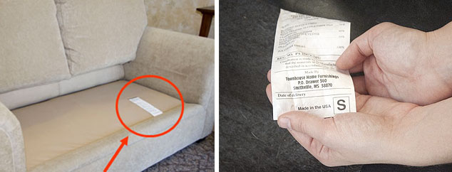 Ký hiệu trên sofa