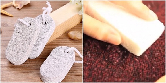 Sử dụng đá bọt giúp loại bỏ giấy vụn, lông bám dính trên quần áo